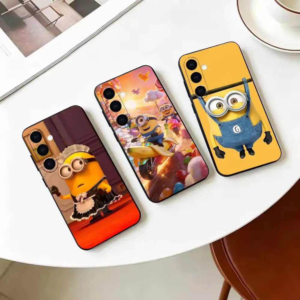 Coque de téléphone en silicone souple noir, jolie coque M-Minion-s pour Samsung Galaxy A71 A72 A73 A51 et autres modèles associés