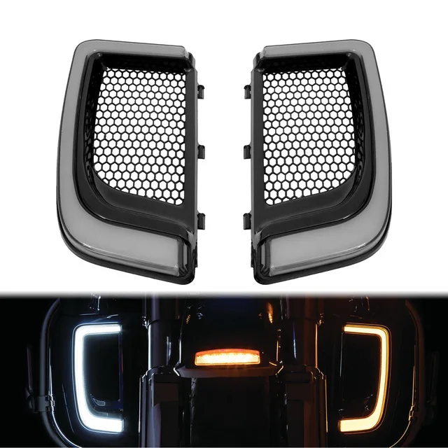 

Suitable for Harley LED shin guards decorative turn signals Suitable for street king highway double light big glide road