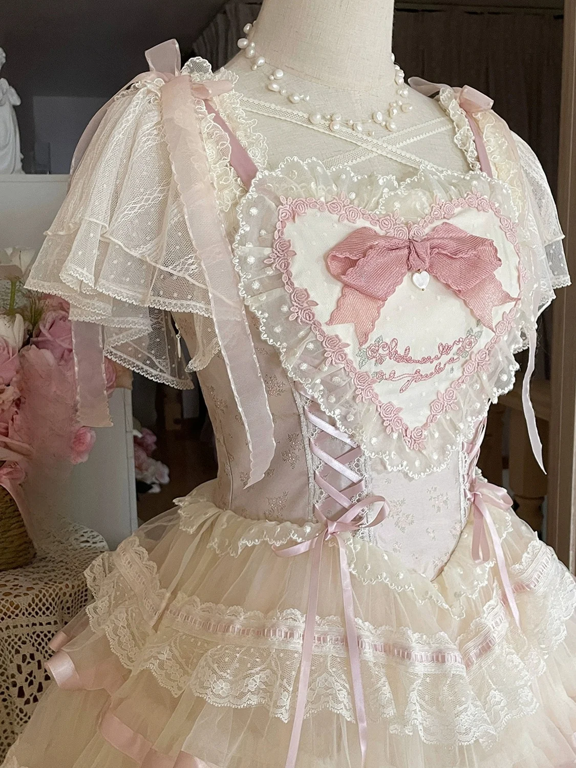 

Ele Inner Wear Lolita irt Me Fly Sve Sweet Sle ort Sve Square Collar Regular Length Polyester Fiber