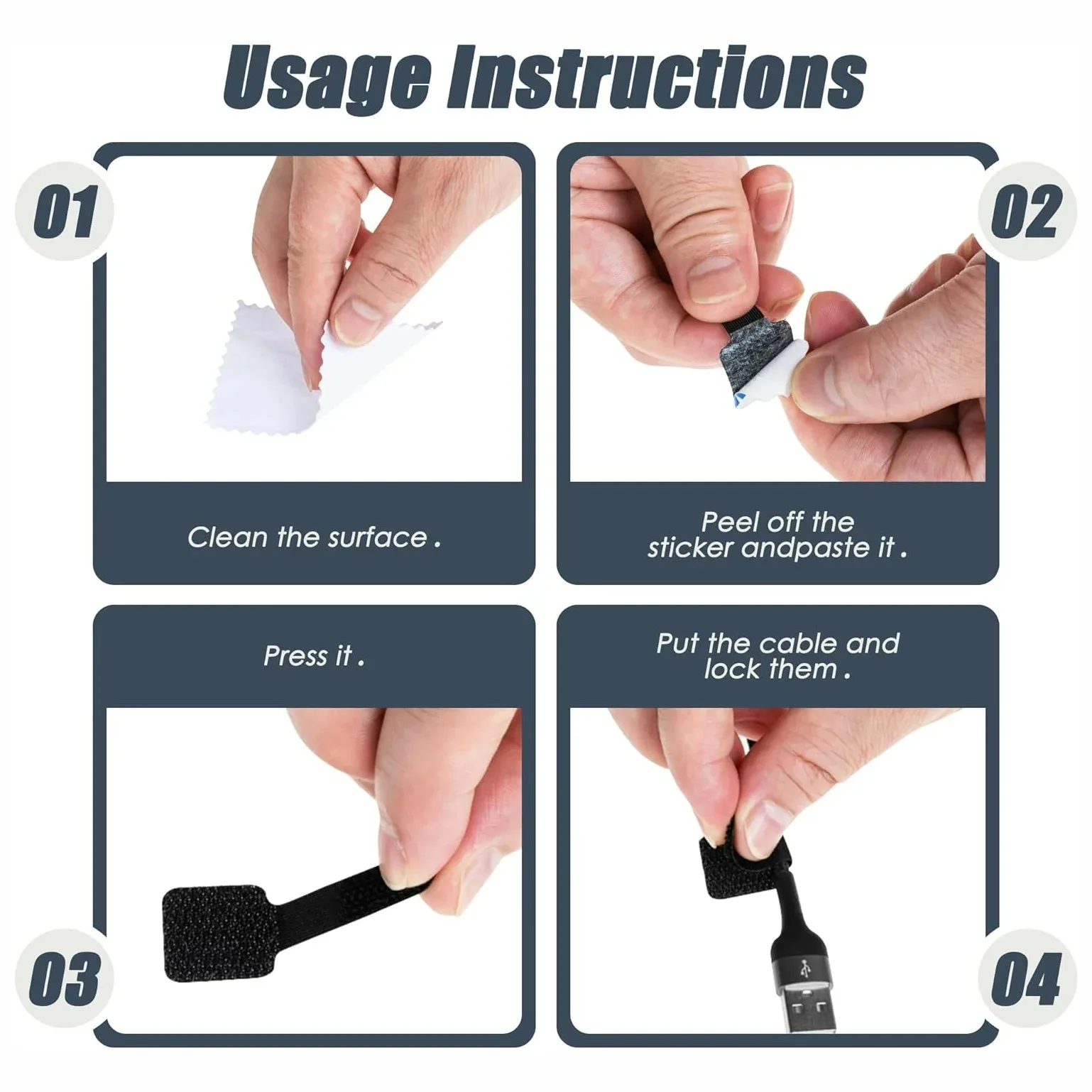 Fascette per cavi riutilizzabili fissaggio organizzatore per cavi supporto per corda per cavi cinghie per Organizer per cavi regolabili autoadesive