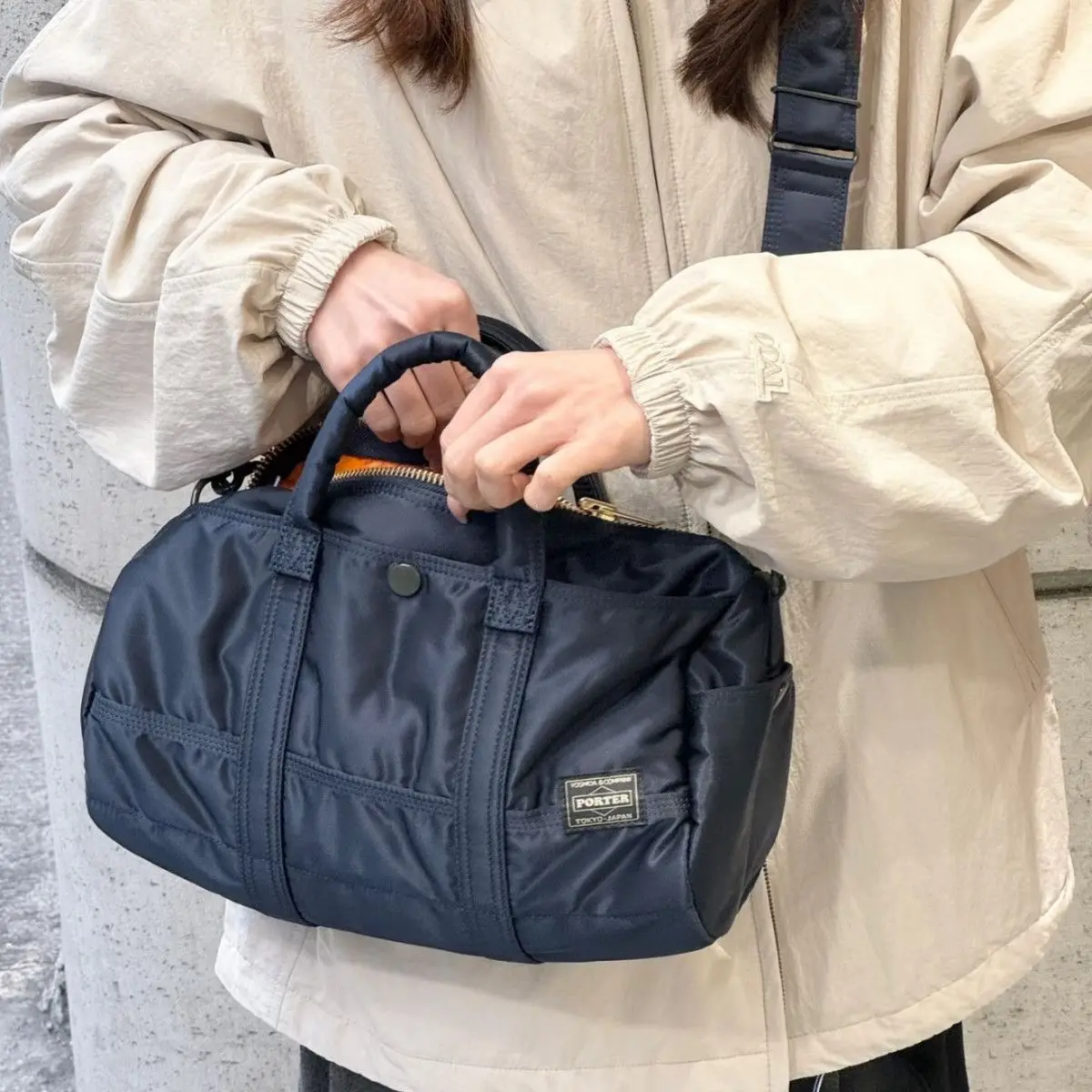 

Nylon Boston Tote Bag Unisex Large Capacity Shoulder Crossbody Bucket Bag