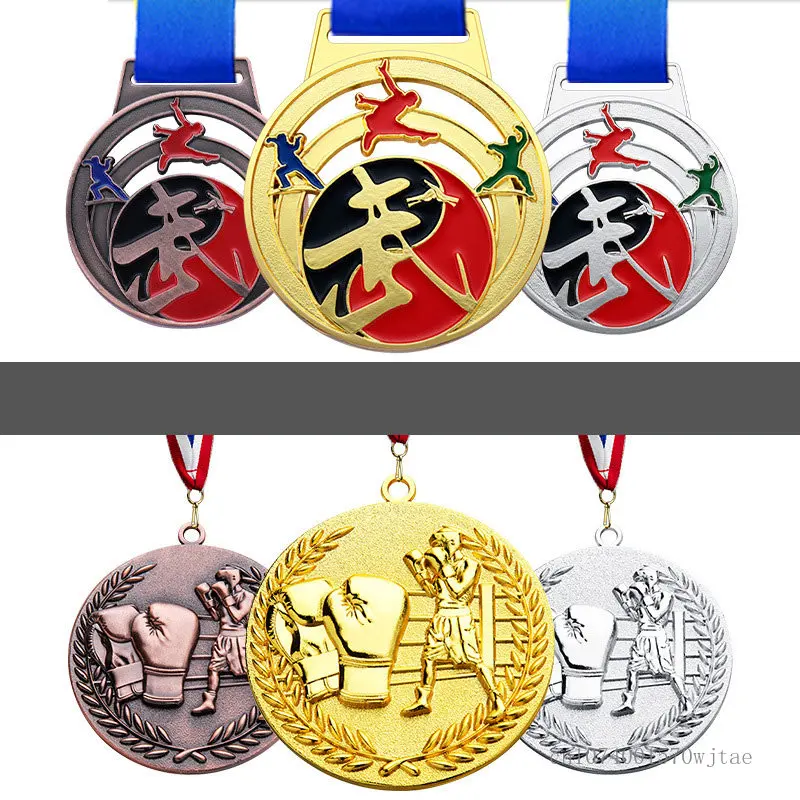 Metal Alloy Boxing Medal, Martial Arts, Taekwondo Reward Fighting, Sanda Thai, Sports Meeting Match, Home Decoration, 2Pcs