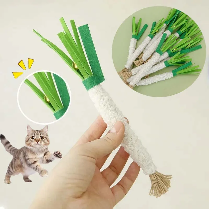 Cat Chew Toy Teasing Stick Squeaky Bell Chew-resistant Kitten Toy Teeth Grinding Interactive Training Cat Toy image 2