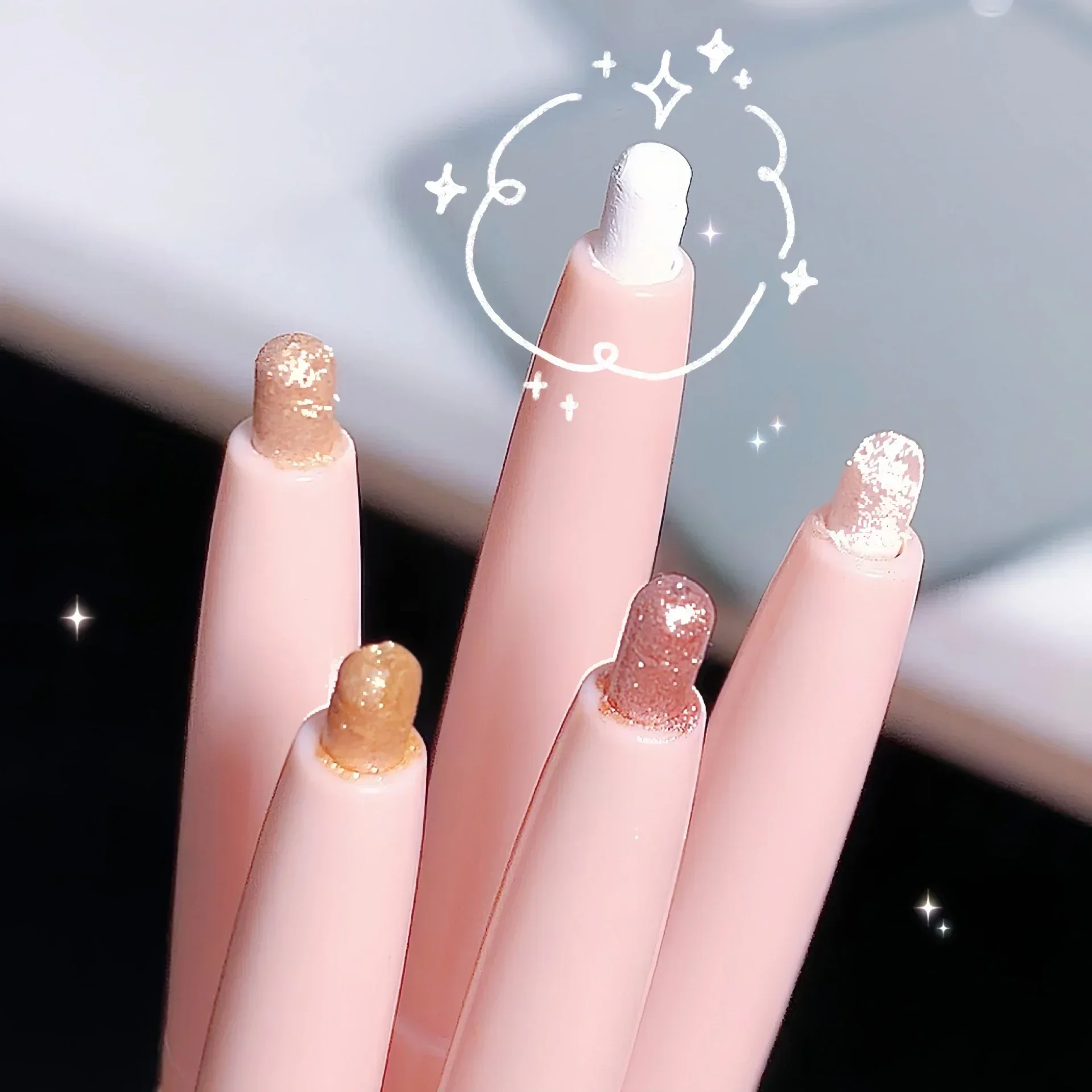 Pailletten Lidschatten Bleistift wasserdicht Diamant Glitter Text marker Stick Perle weiß Seidenraupe Eyeliner Stift koreanische Make-up Kosmetik