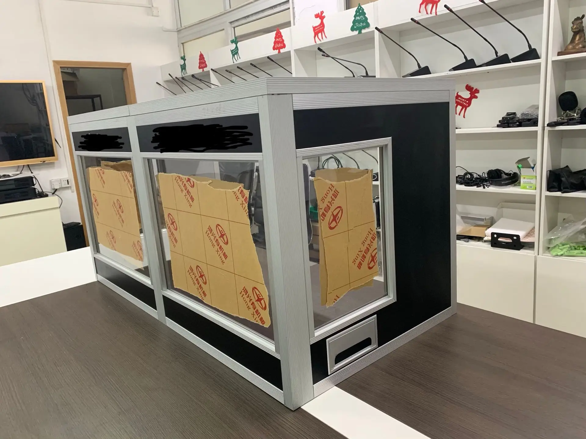 YARMEE Portable Table Top Interpreter Booth/ Translation Booth for 2 Person