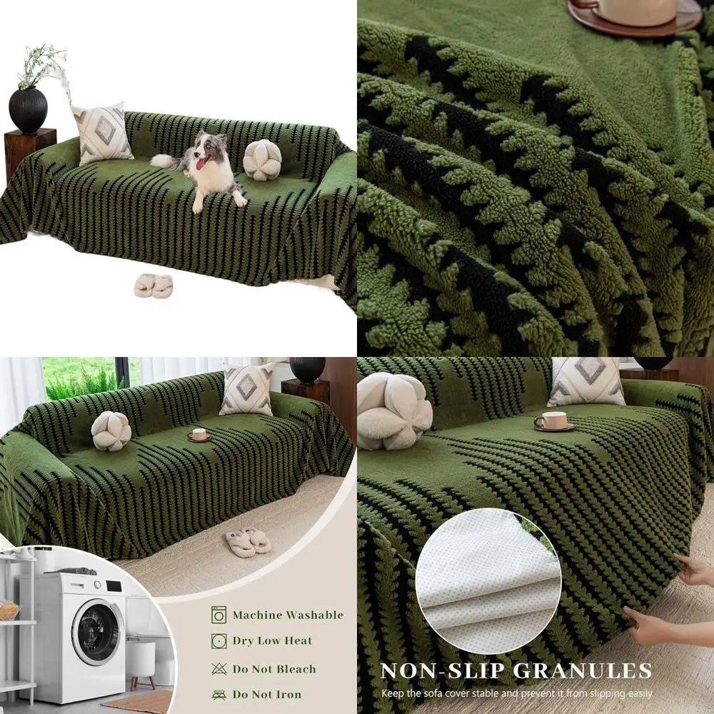 

Чехол для 3-местного дивана, устойчивый к царапинам, моющийся, для домашних животных, зеленый, 71x150 см