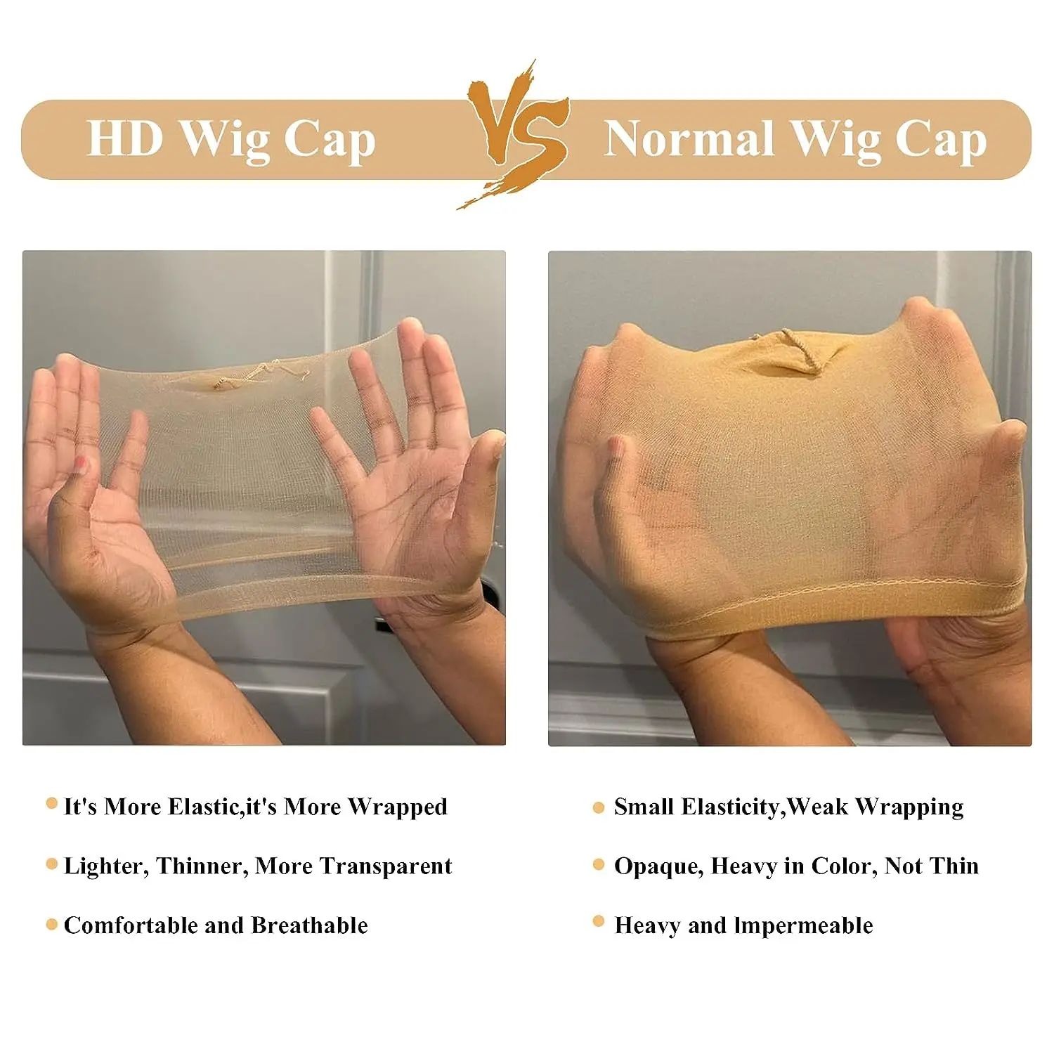 Wholesale Cheap 1/5/10 Pack Invisible HD Wig Cap For Lace Front Wig Transparent Wig Cap for Wig Stocking Wig Caps For Women image 5