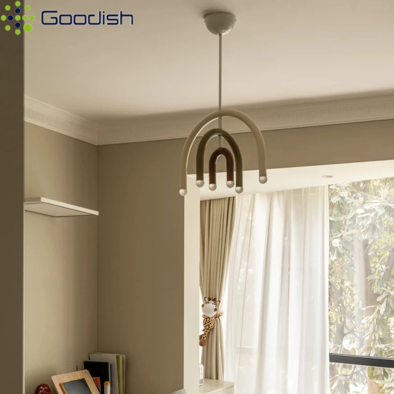 

Nordic U-shaped Morandi colors Pendant Lights Minimalist LED Hanging Lamps for Living Dining Kid Room Home Decoration Chandelier