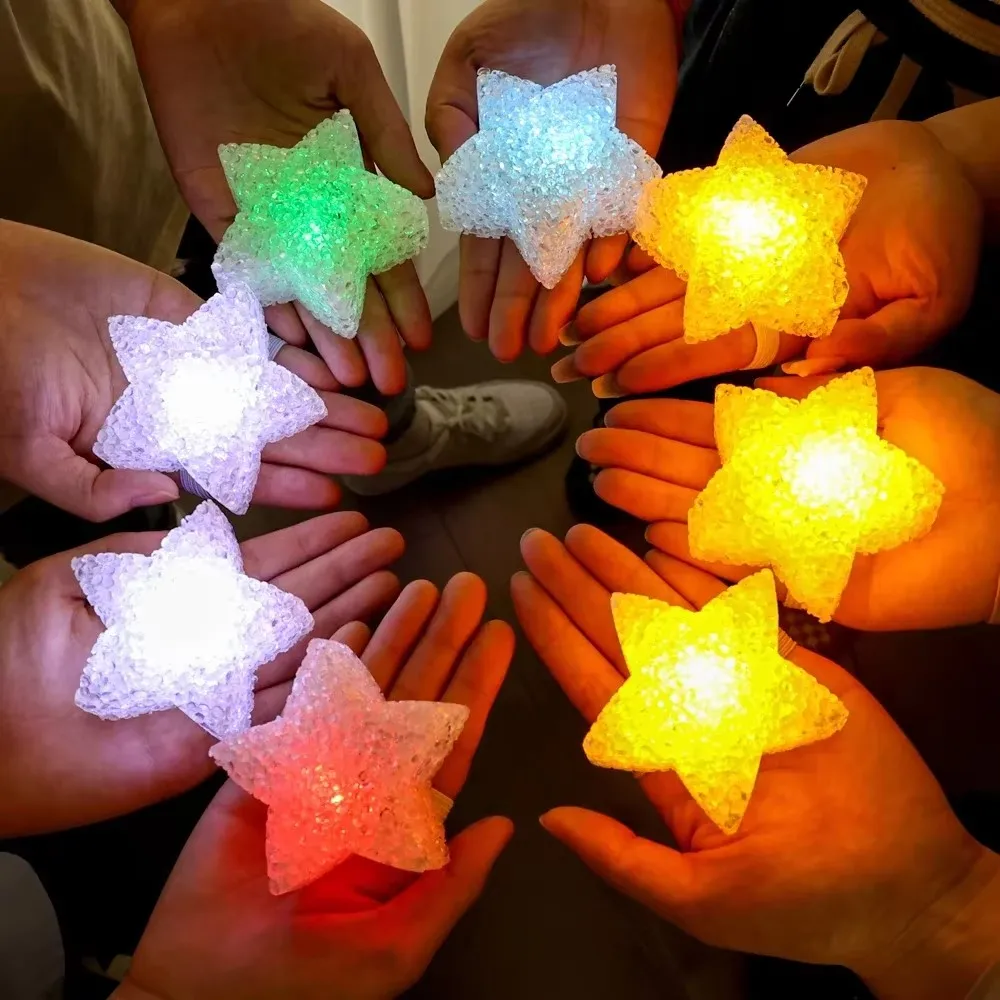 8cm Hold Small Star Lights Battery Powered Stage Performances Concerts Festival Props Holiday Party Wedding Decor Star Lamp