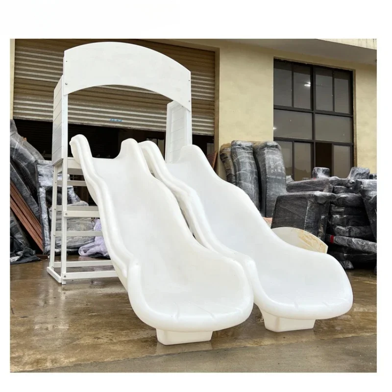 Soft play set for children's playground equipment White double slide