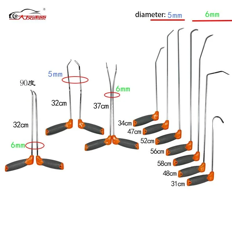 2026 Latest for Hooks 63-Piece Full Set with Rubber Covered Levers and Crowbar Hooks for OLIVER Cars-Red/Silver