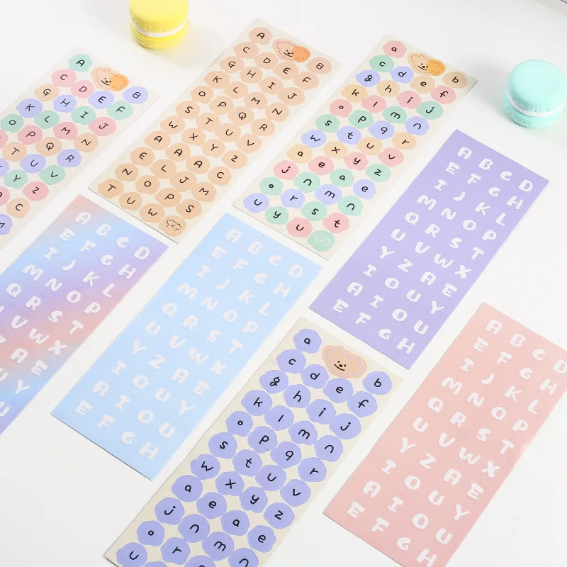 5Pcs Ins Style Cream Font Alphabet Sticker Letter Planner Notebook Journal Sticker DIY Scrapbook Decorative School Stationery