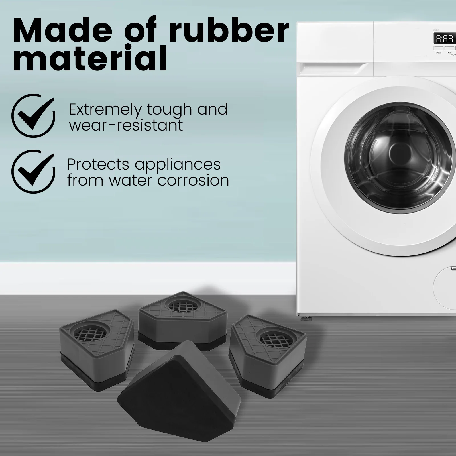 وسادة قدم للغسيل مضادة للاهتزاز ، وسادات قابلة لإعادة الاستخدام ، مجفف مضاد للاهتزاز ، دعامة صدمات ، لوازم منزلية مانعة للانزلاق ، قاعدة ثابتة ، 2-3 طبقات ، 4 VA #5