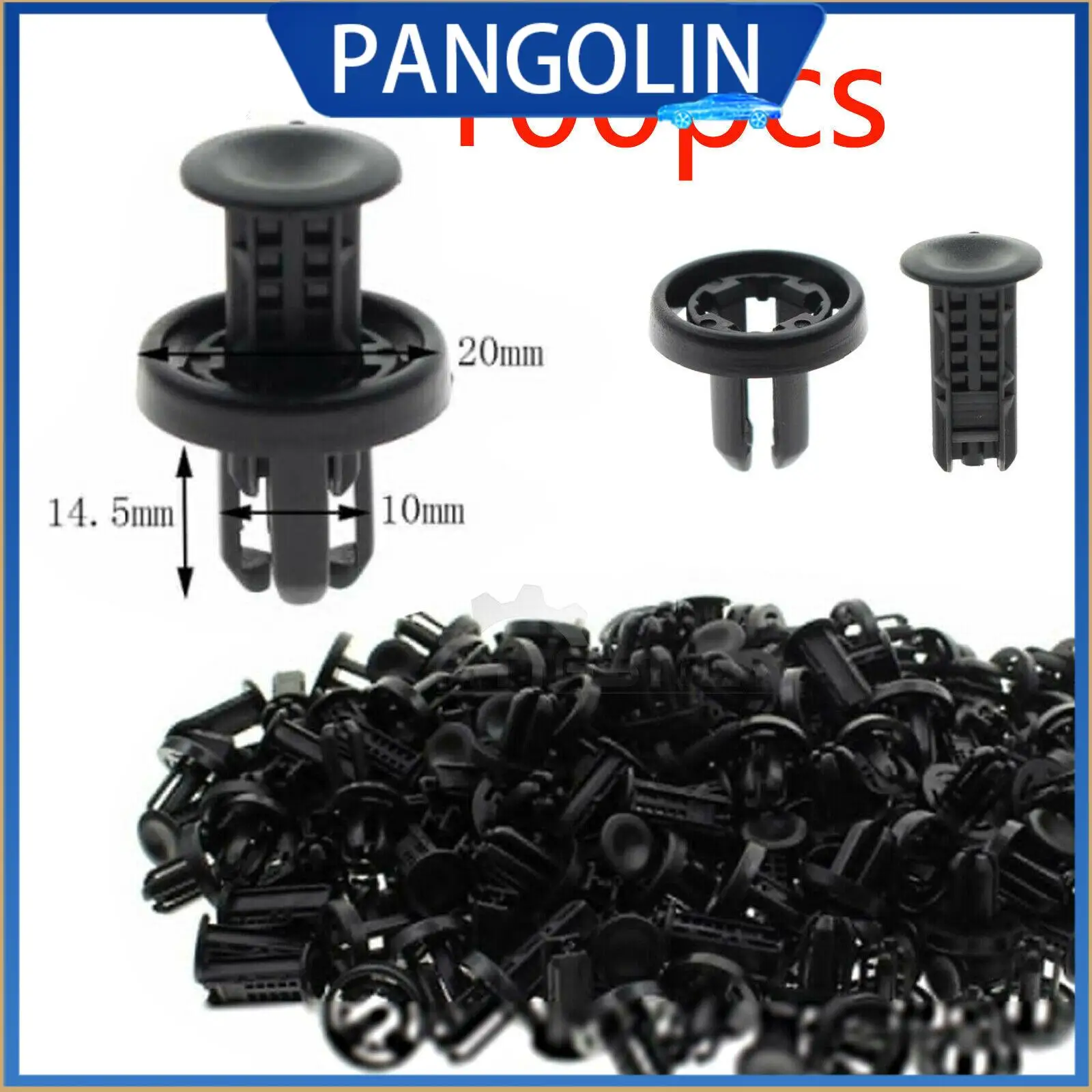 

PANGOLIN 100PCS New Push Type Retainer Clips for Honda Acura Models Replacement for OEM Part Number 91505TM8003 Fasteners