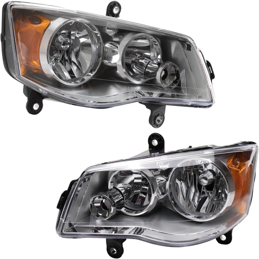 

2 Piece Headlight Assembly Set for Driver and Passenger Side Compatible with Chrysler Town Country 20082016 and Dodge Grand Car