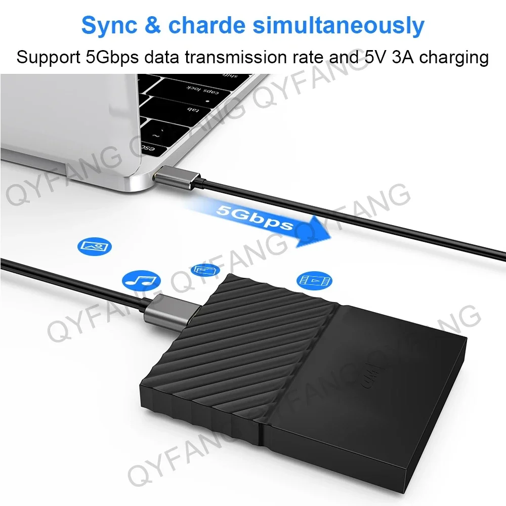 USB Male to Male Cable USB A to USB Cord USB 3.0 Cable Double End USB Cord 5Gbps for Radiator Hard Disk USB 3.0 Extender Cable