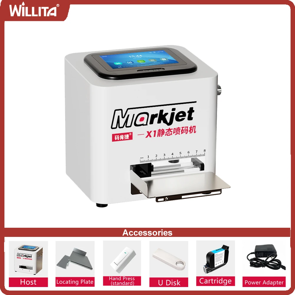 Willita 12.7mm Desktop Inkjet Printer Batch Code Number Logo Expiry Date Printer for Small Products Printer for Small Bussiness