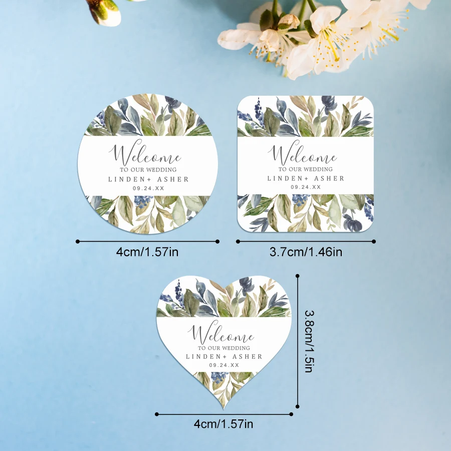 Personalized Wedding Program Stickers, Floral Waterproof Decals for Ceremony Decor, Reusable DIY Craft Seals