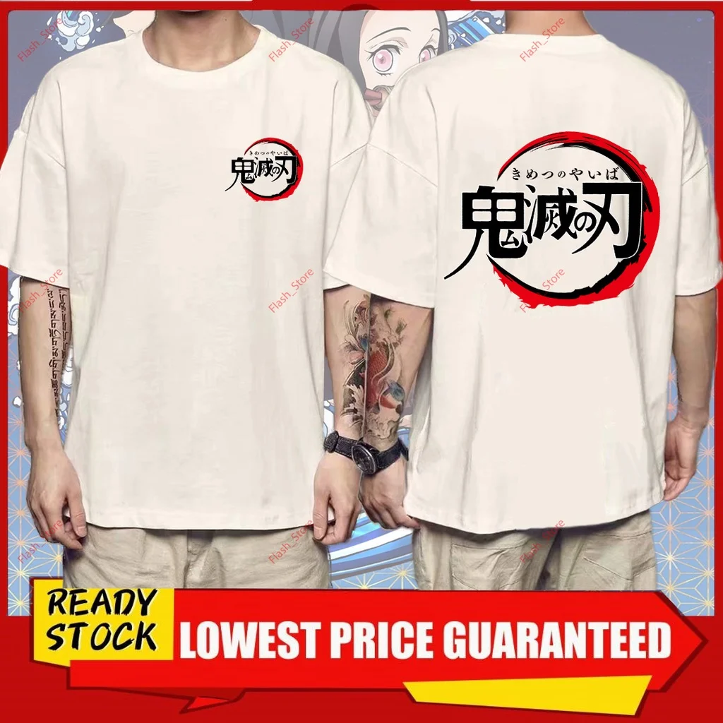 

Premium Cotton Demon Slayer T Shirt Men Cotton Unisex Round Neck Baju Lelaki Perempuan Short-sleeved Women Cotton Round-neck Top