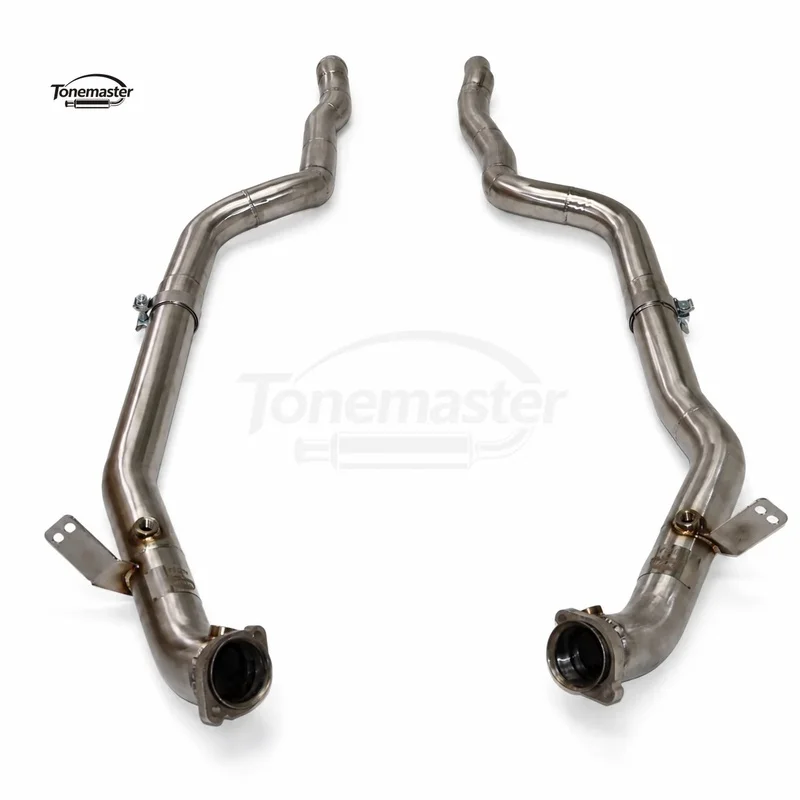 High Flow Insulated Exhaust Downpipe for Mercedes-Benz CLS550 W218 M278 4.7T Twin Turbo 2013 Stainless Racing Sound Tuning