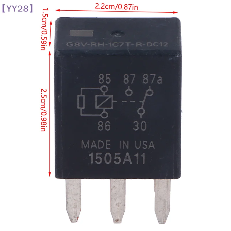 【YY28】G8V-RH-1C7T-R-DC12 G8VRH1C7TRDC12 12V Automotive Relay SPDT 35A 12VDC 5Pins{Y}