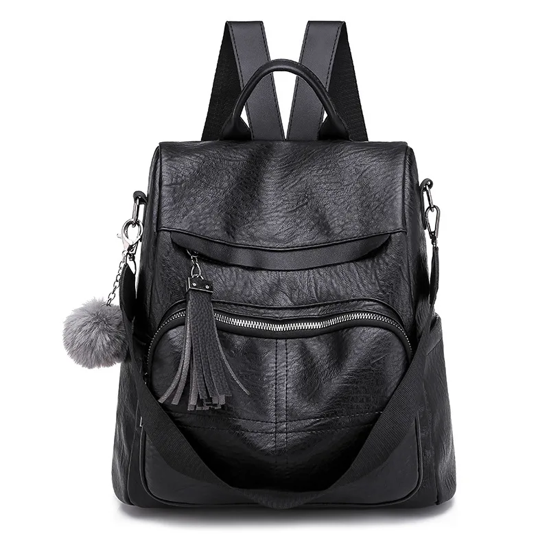 

New Soft Leather Anti-theft Backpack for Women Dual-purpose European and American Retro Outdoor Travel Bag Casual Backpack