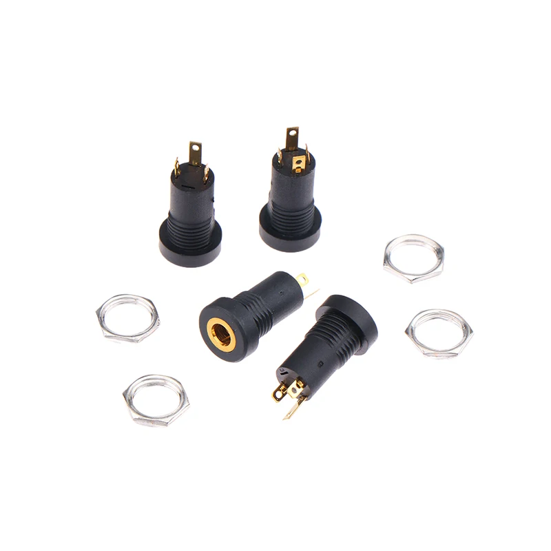 5Pcs 3/4Pin PJ392A Audio Jack Socket 3.5MM Headphone Female Socket Connector With Nut 3/4 Pole Stereo Audio Socket