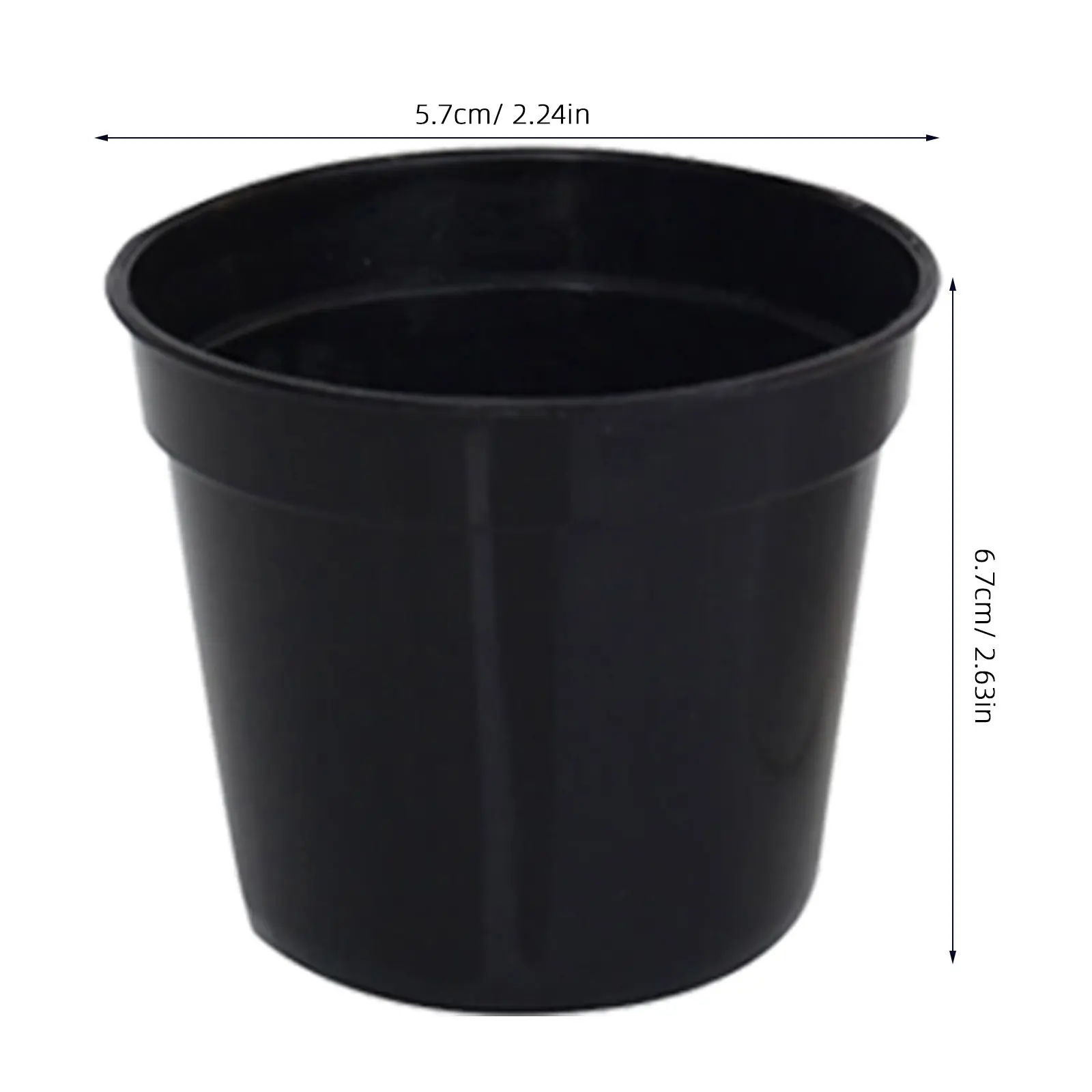 5pcs Black Plastic Flower Pot Thickening Round Basin For Succulents Decor Deepen Scrub Drainage Hole Plant