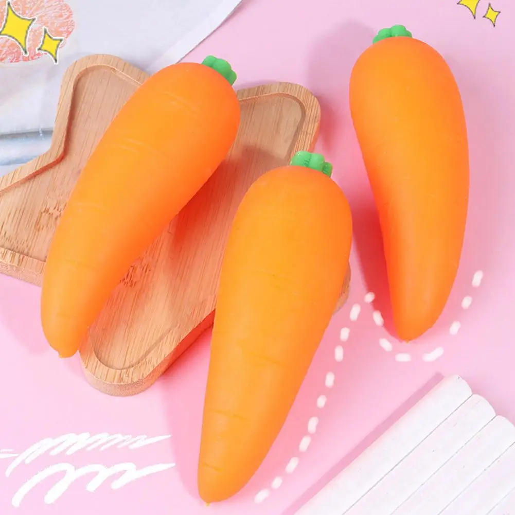 1/2/3Pcs Carrot Squishy Games Sausage Carrot Vegetable Giant Stress Toy Sensory Fun For Kids Adults Carrot Skateboard Squish