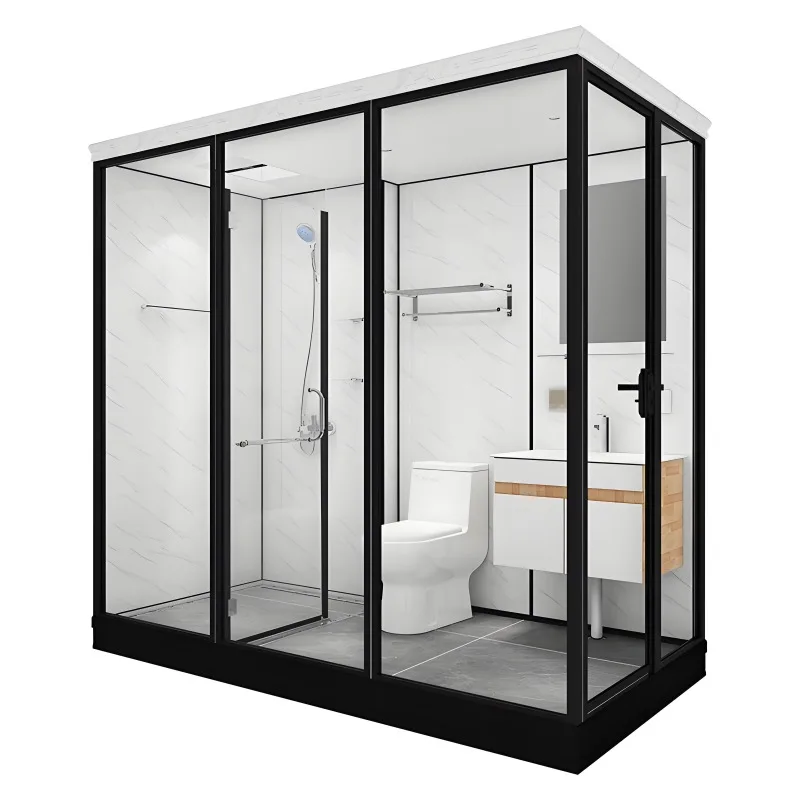 Modern Design Prefab Bathroom Shower Cabin Portable Prefabricated Modular Cubicle With Sliding/hinge Open Style Acrylic Tray