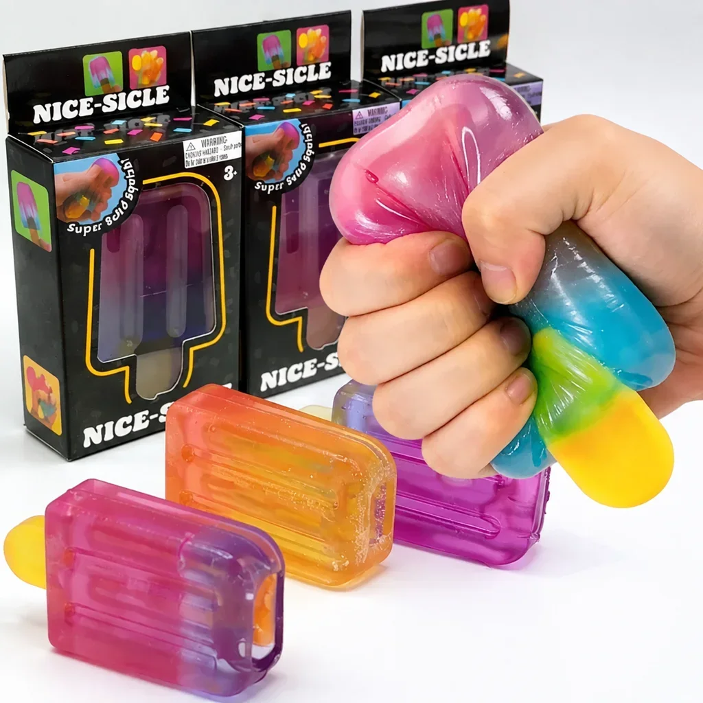 Popsicle Blind Box Sensory Squishy Cube Stress Relief Anti Anxiety Squeeze Object Fidget Toy Birthday Gift for Kids Teens Adults