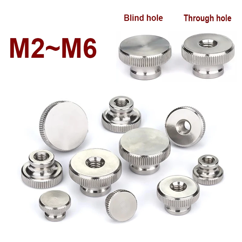 5pcs M2/M2.5 /M3/M4/M5/M6 Stainless Steel GB806 High step Knurled Thumb Nut blind hole nuts Advertising Decorative Nail