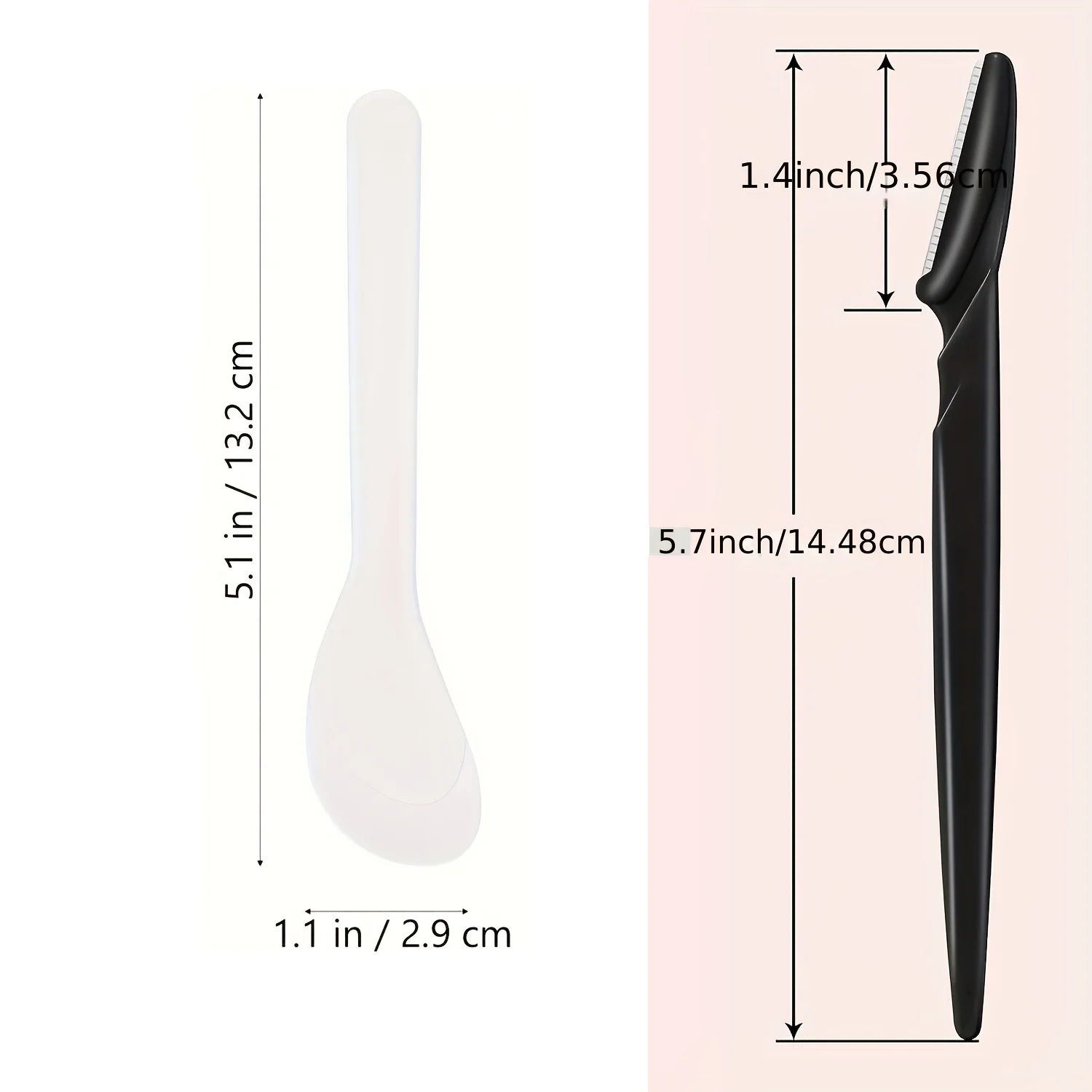 5 Black Eyebrow Trimmers + 5 Facial Mask Scrapers, Suitable for Beginners' Facial Hair Removal Tools, Facial Eyebrow Razors, and Peach Hair Removal Razors with Protective Covers