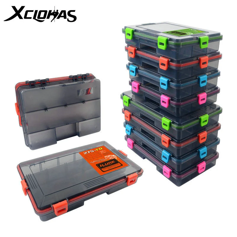 XC LOHAS Fishing Tackle Box 11/13 Compartments Fishing Accessories Baits Lure Hook Boxes Plastic Storage Case High Strength