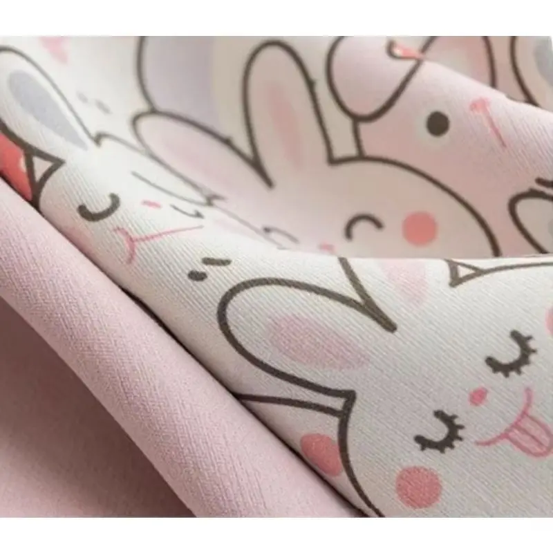 

Custom Size Pink Cartoon Print Rabbit Luxury Chenille Curtains for Living Room Bedroom Dining Fashion Modern White Tulle Decor