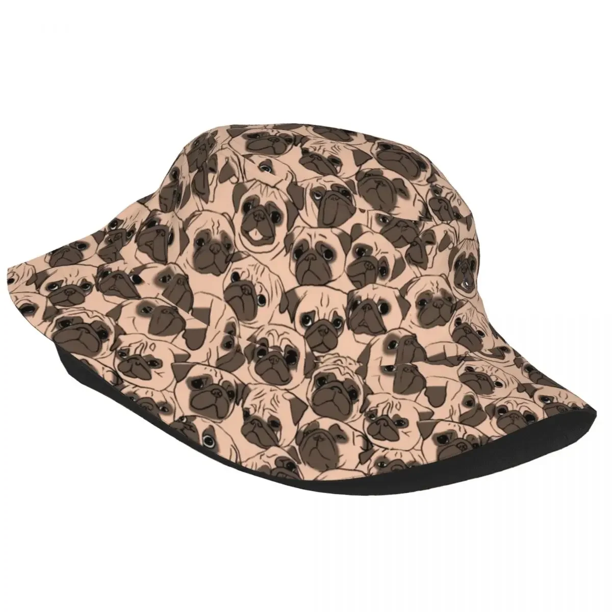 Spring Headwear Fawn Pugs Merch Bucket Hat Stylish Unisex Hot Sun Hats Dog Boonie Hat Lightweight Fishing Caps Outdoor