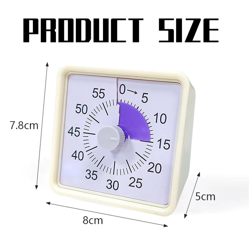 FORW-Visual Timer For Kids For Office Kitchen Pomodoro Timer With Silent Operation Red