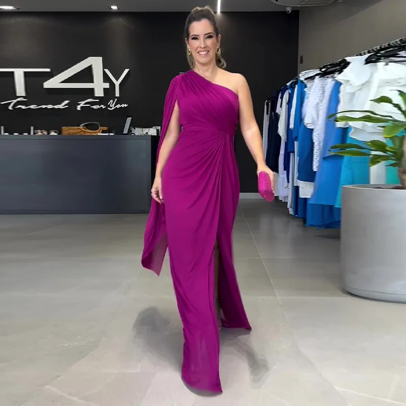 

Модное однотонное летнее платье 2026 года для женщин: легкий зрелый стиль, трансграничная мода, Cleanfit, юбка А-силуэта со средней талией