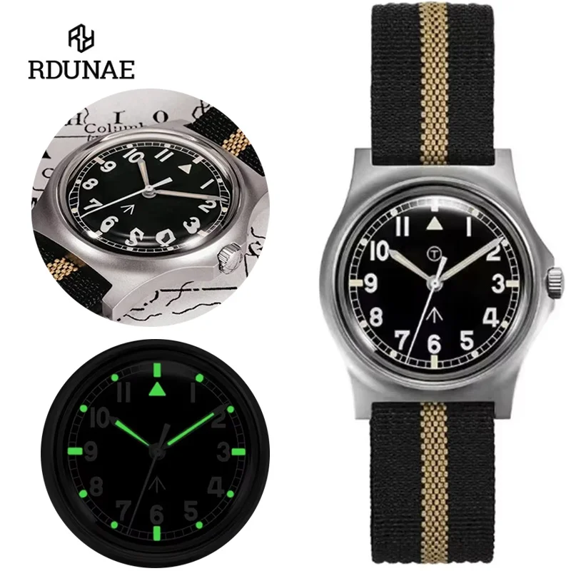 

RDUNAE RA01 Vintage Quartz Watch Miyota 2035 Movement 316L Stainless Steel K1 Hardlex Super Luminous Waterproof Retro Watches