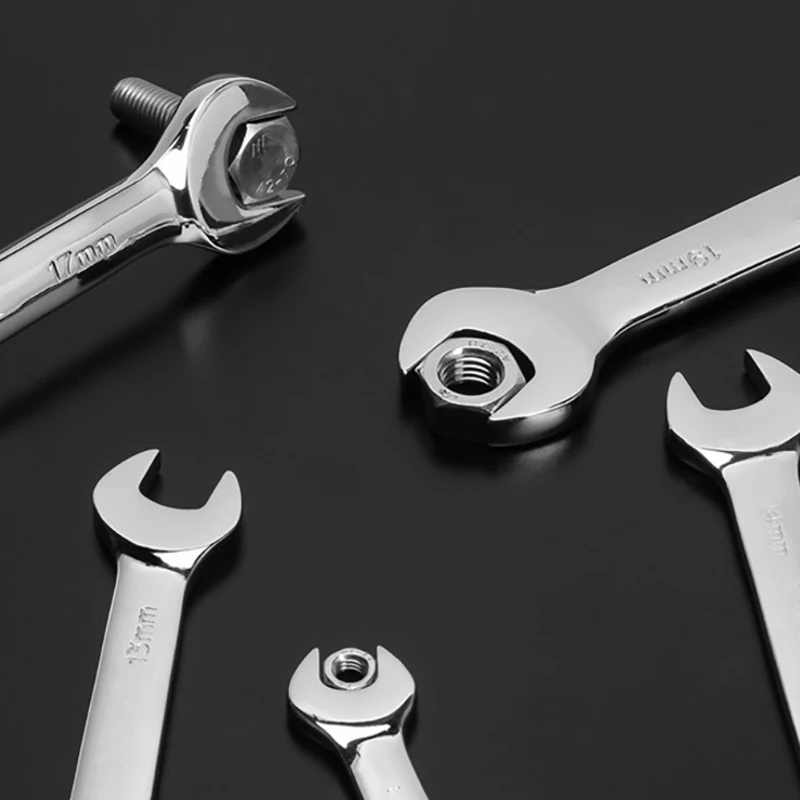 Open End Wrench Tool 5.5-24mm Multi-function Mirror Dual Headed Spanner Set for Hex Nuts Bicycle Car Repair Hand Tools