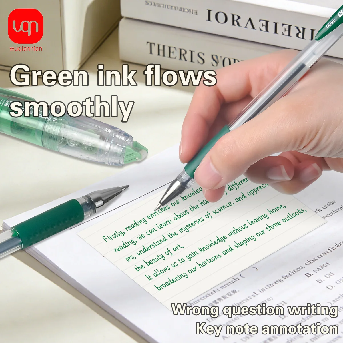 

Набор из 3 гелевых ручек WQN, 0,5 мм, классический зеленый цвет, плавное письмо - 2 шт. с сильным клеем, высокая адгезия, для школы, творчества и повседневного использования