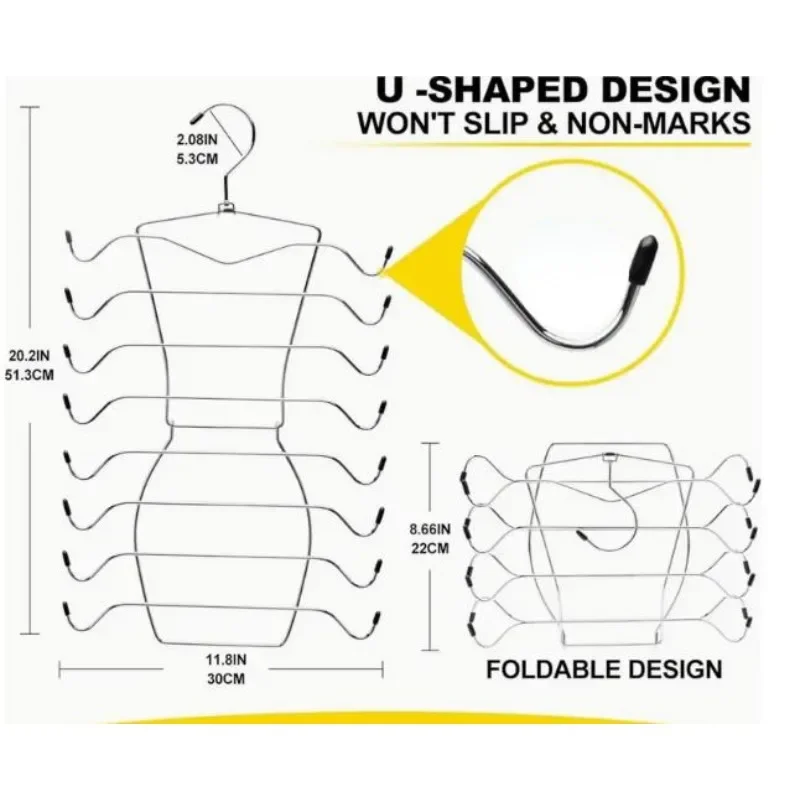 1pc Space Saving 8-story Metal Hangers for Underwear Storage Hardware Hangers for Organizing Multi-layer Vests