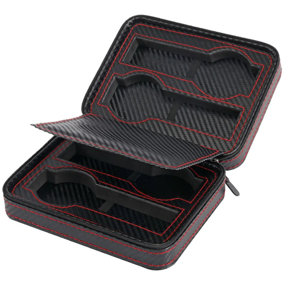 4 Slot Watch Box Black PU Zipper Travel Storage Organizer Dustproof Protective Display Case