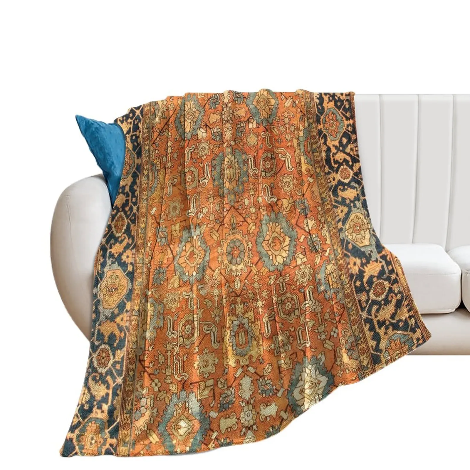 Antique Persian Heriz Rug Print Throw Blanket Travel cosplay anime Blankets Sofas Of Decoration Sofa Blankets