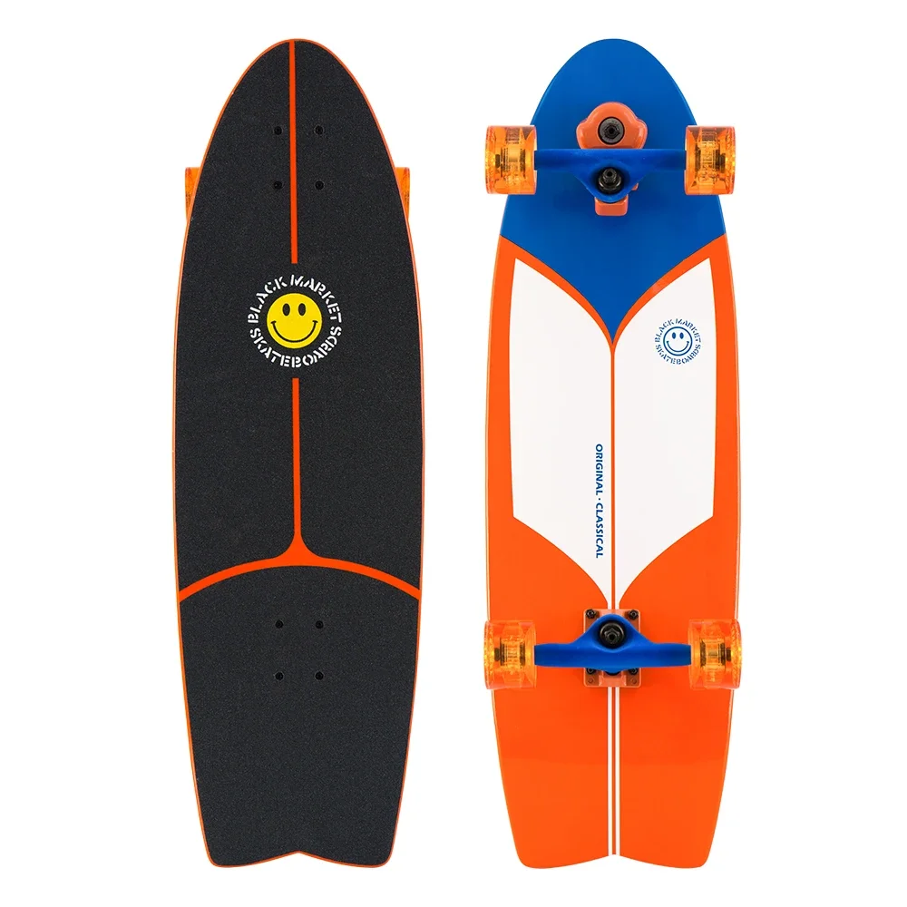 BM Smiling face land surfboard pedal-free professional land punch board male and female students beginner carver board YOW sprin