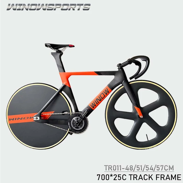 Training Fixed Gear Compete Bike Single Speed Fixie Track Bicycle with 5  spoke Closed Carbon Wheelsets