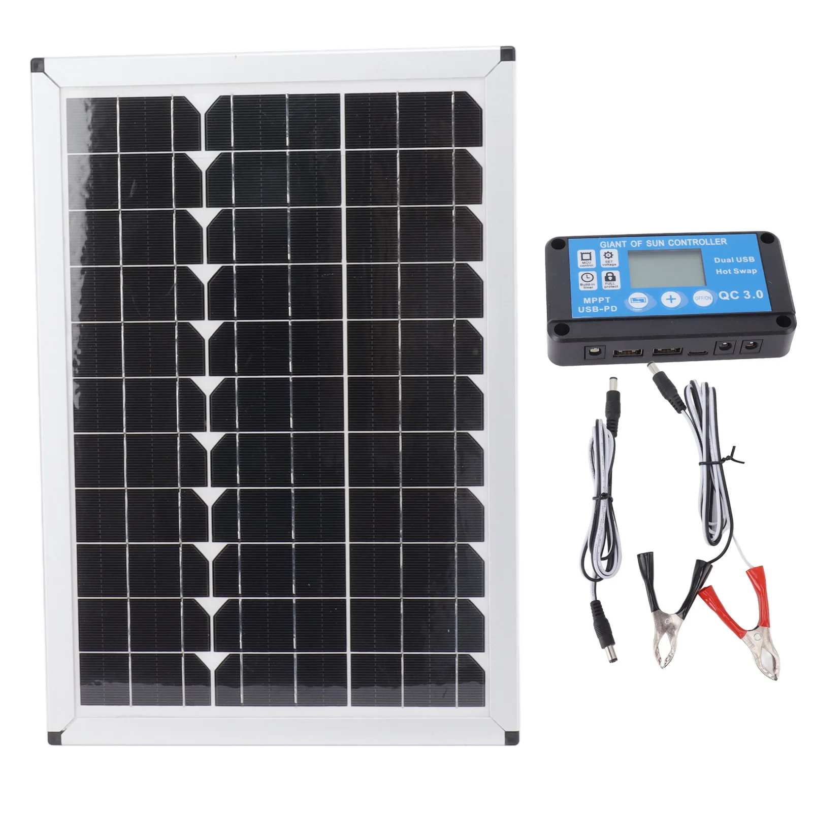 100W Solar Panel Kit Monocrystalline Solar Module with Waterproof 20A 12V 24V Controller for Car Camping Solar Module Solar Cell