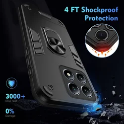 For Xiaomi 14T Pro Case Armor Shockproof Lens Protect Cover For Xiaomi 15 14 13T Pro Redmi 14C 13C Ring Magnet Case