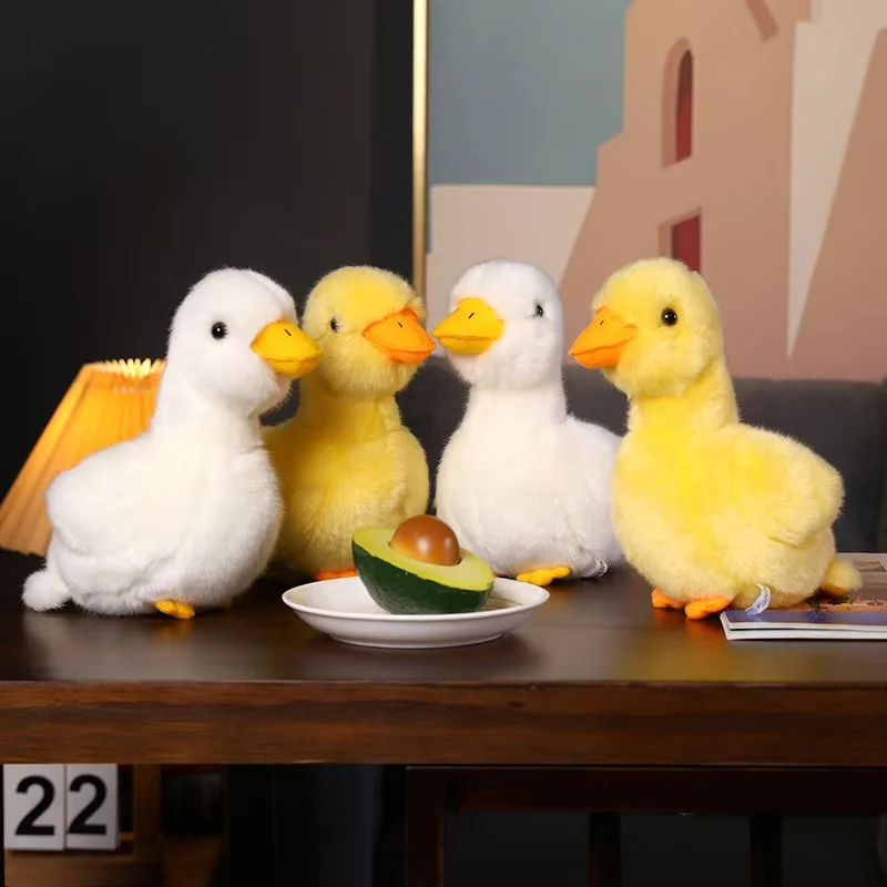 

Simulation cartoon duck plush toy cute plush animal white yellow duck plush doll lifelike goose plush child's toy girl