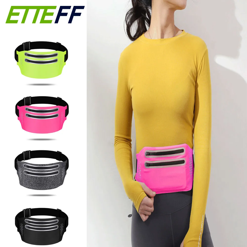 حزمة مراوح عاكسة مقاومة للماء مع فتحة لسماعة الأذن وجيوب متعددة - حقيبة خصر قابلة للتعديل لتشغيل حفلة اللياقة البدنية والسفر